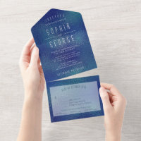 Modern Metallic Foil Minimal Wedding Invite