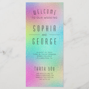 Modern Metallic Foil Minimal Wedding Program Programme