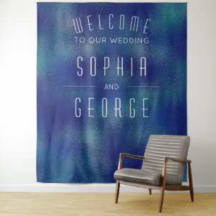 Modern Metallic Foil Wedding Decor Backdrop Tapestry