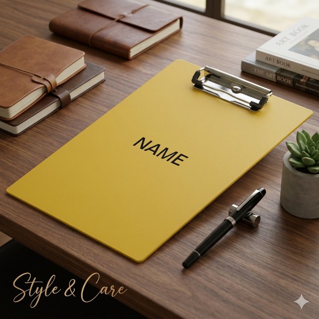 Modern Metallic Gold Clipboard with Custom Text (Modern Metallic Gold Clipboard with Custom Text)