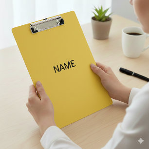 Modern Metallic Gold Clipboard with Custom Text