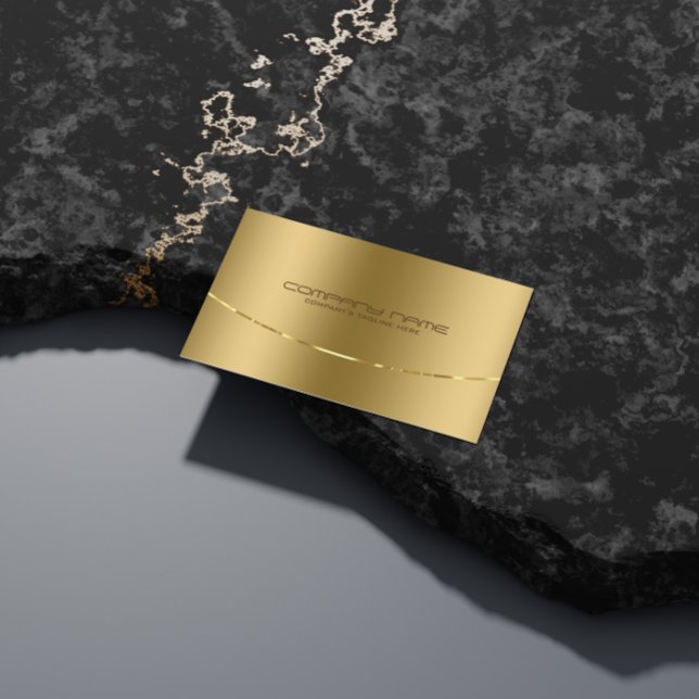 Modern Metallic Gold Design Stainless Steel Look Business Card (Creator Uploaded)