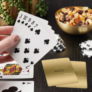 Modern Metallic Gold Stainless Steel Look Desk Bus Playing Cards