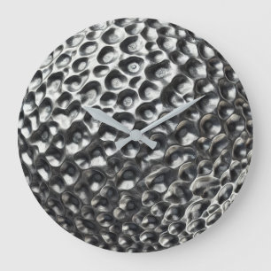 Modern Metallic Golf Ball Texture Large Clock
