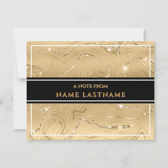 Modern Metallic I Elegant Gold Foil Texture Card (Back)