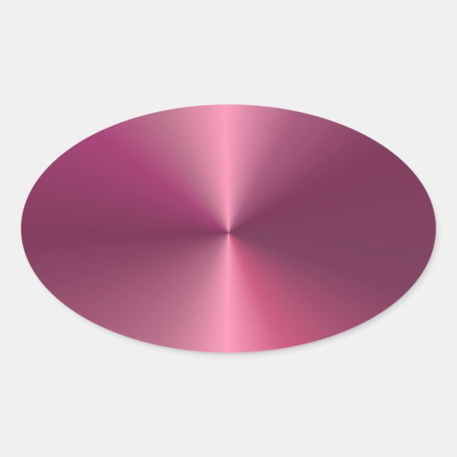 Modern Metallic Look Blank Elegant Pink Template Oval Sticker (Front)