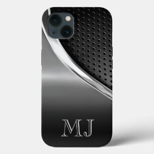 Modern Metallic Look Monogrammed iPhone 13 Case