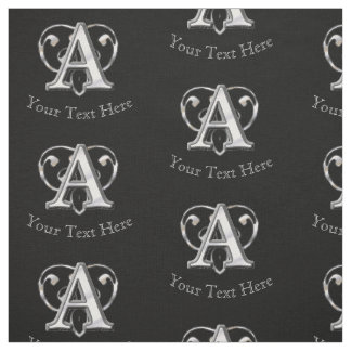 Modern Metallic Monogram (A) Fabric