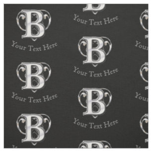 Modern Metallic Monogram (B) Fabric