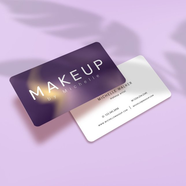 Modern Metallic Ombre Makeup Artist Business Card (Creator Uploaded)