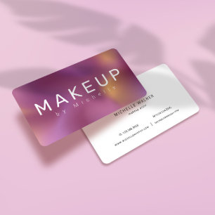 Modern Metallic Ombre Makeup Artist Business Card