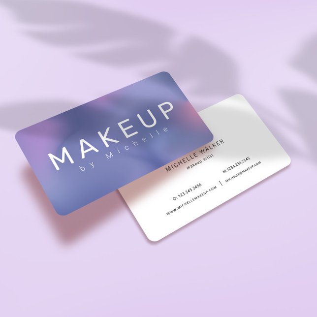 Modern Metallic Ombre Makeup Artist Business Card (Creator Uploaded)