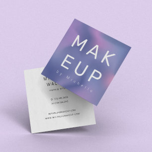 Modern Metallic Ombre Makeup Artist Square Business Card