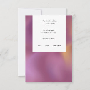 Modern metallic ombre meal choice RSVP card
