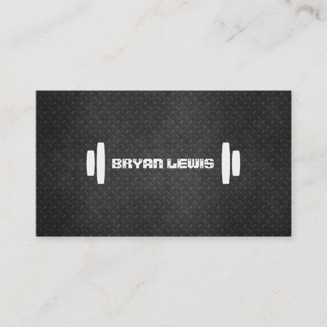 Modern Metallic Personal Trainer Business Card (Front)