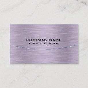 Modern Metallic Purple Brushed Steel Look Business Card
