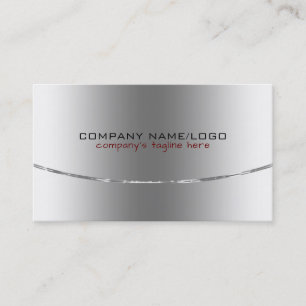 Modern Metallic Shine Silver Design Business Card
