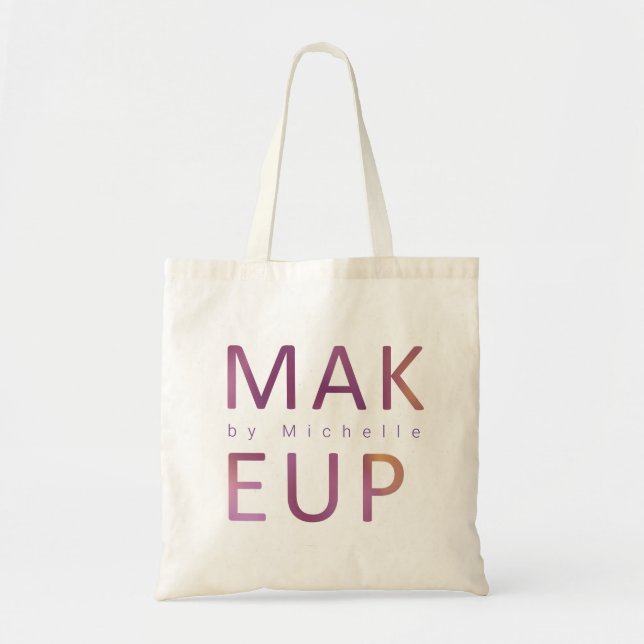 Modern Metallic Typography Makeup Artist Monogram Tote Bag (Front)