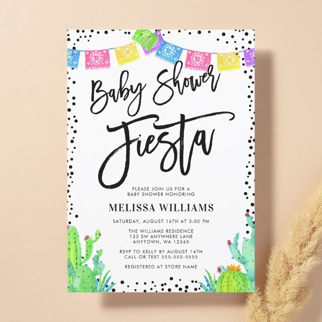 Modern Mexican Fiesta Baby Shower Invitation (Creator Uploaded)
