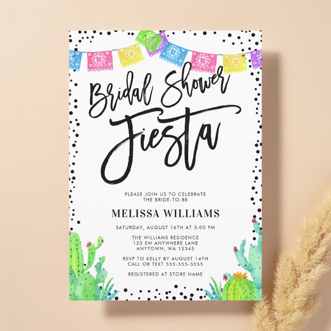 Modern Mexican Fiesta Bridal Shower Invitation (Creator Uploaded)
