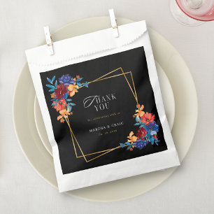 Modern Mexican Fiesta Flower Black Wedding Favour Bags