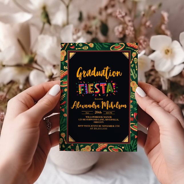 Modern Mexican Fiesta Graduation Party  Invitation (Creator Uploaded)