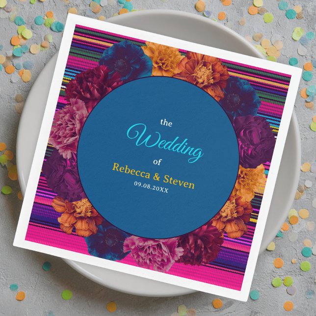 Modern Mexican flowers wedding Napkin (Creator Uploaded)