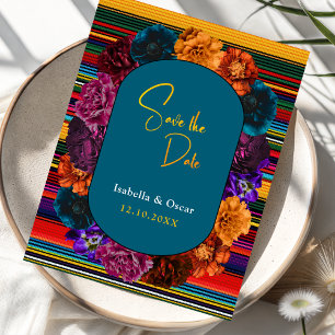 Modern Mexican flowers wedding Save The Date