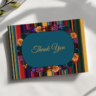 Modern Mexican flowers wedding Thank You Card
