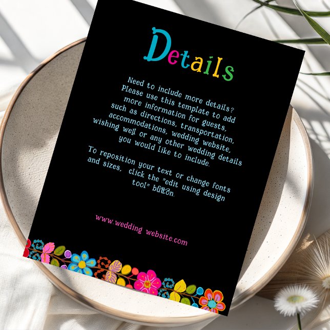 Modern Mexican wedding Details enclosure card (Creator Uploaded)