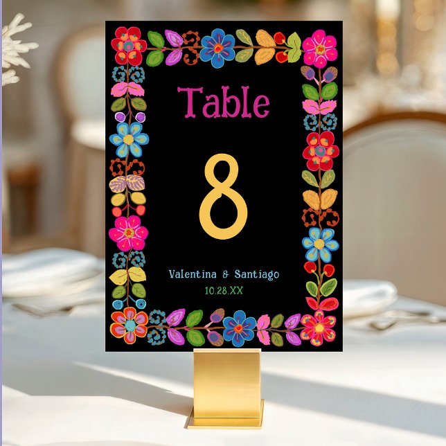Modern Mexican wedding invitation Table Number (Creator Uploaded)