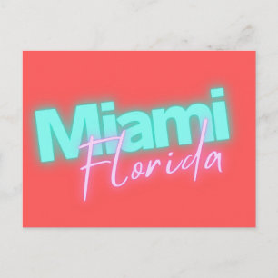 Modern Miami Neon Lights  Postcard