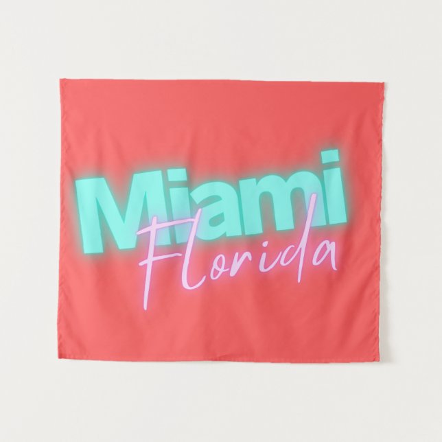 Modern Miami Neon Lights  Tapestry (Front (Horizontal))