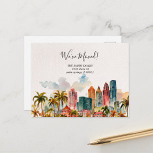 Modern Miami New Address Moving Announcement Postcard