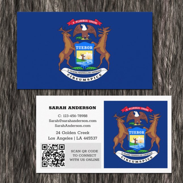 Modern Michigan Business Card, Flag / USA Card (Creator Uploaded)