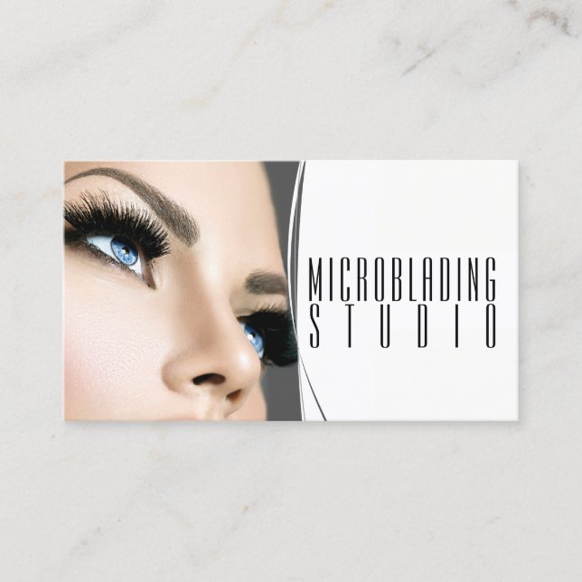 Modern Microblading , Eyebrows,  Permanent Makeup Business Card (Front)