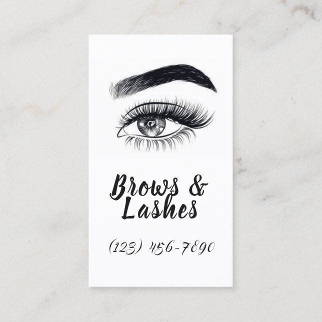 Modern Microblading , Eyebrows,  Permanent Makeup Business Card (Front)