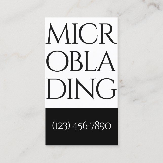 Modern Microblading , Eyebrows,  Permanent Makeup Business Card (Front)