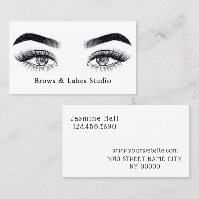 Modern Microblading , Eyebrows,  Permanent Makeup  Business Card (Front/Back)