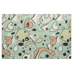 Modern Mid Century 1950s Atomic & Organic Shapes Fabric