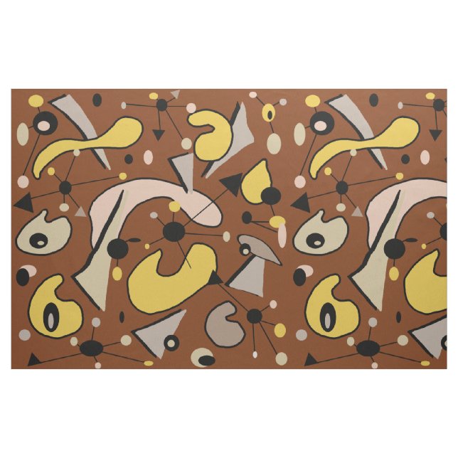 Modern Mid Century 1950s Atomic Organic Shapes Fabric (Fat Quarter)