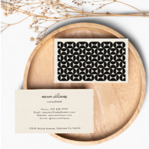 Modern Mid Century Abstract Black Shapes Business Card