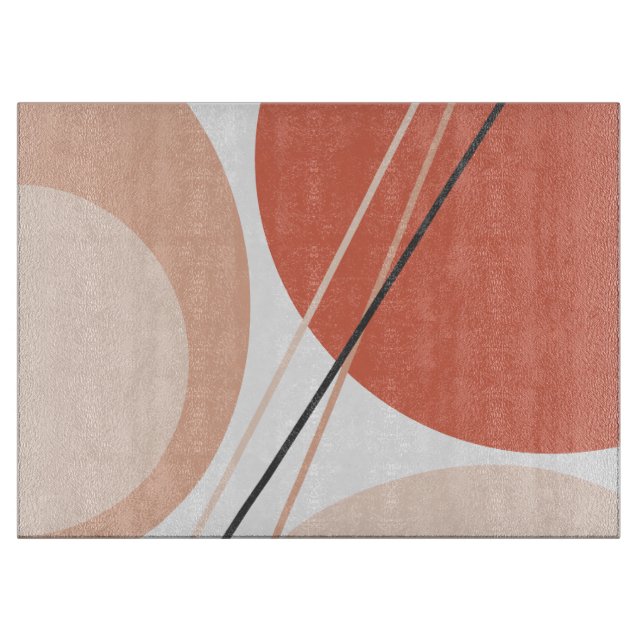 Modern Mid Century Abstract Geo Pastel Terracotta  Cutting Board (Front)