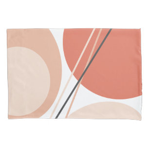 Modern Mid Century Abstract Geo Pastel Terracotta Pillowcase