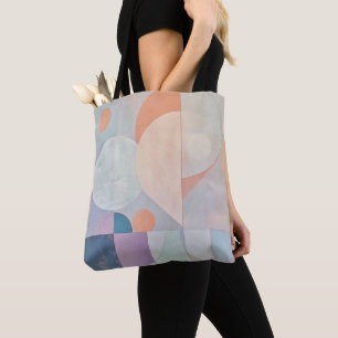 Modern Mid-Century Abstract Geometric Pastel Shape Tote Bag
