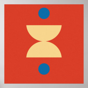 Modern Mid Century Balance Geometric Colour Block Poster