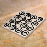 Modern Mid Century Black And Cream Circles Pattern Tile<br><div class="desc">A cool stylish mid-century abstract black and cream circles pattern design. Designed by Thisisnotme©</div>