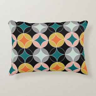 Modern Mid Century Circles Geometric Pattern Decorative Cushion