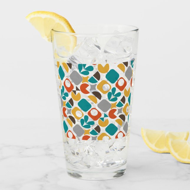 Modern Mid Century Geometric Colourful Retro  Glass (Front Ice)