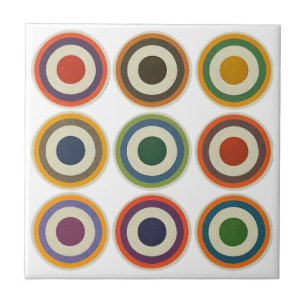 Modern Mid century Geometric pattern white small Tile